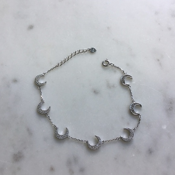 Sterling Silver RP CZ Crescent Bracelet - Picture 14 of 17